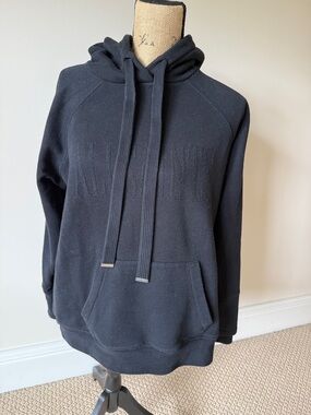 All Saints Lucia Black Logo Pullover Hoodie